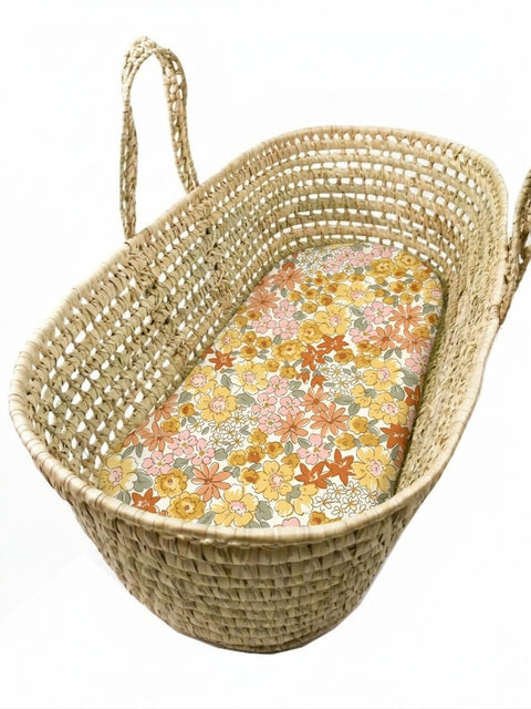 Wendy Anne Golden Floral Cotton Custom Made Fitted Sheet