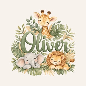 Personalised Safari Animals Name Wall Decal, image 3