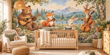 Watercolor Woodland Band Wall Mural, image 1