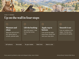 Watercolor Animal Music Festival Wall Mural, image 9