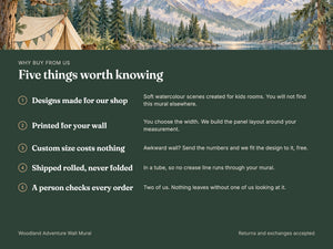 Watercolor Woodland Adventure Camping Wall Mural, image 10