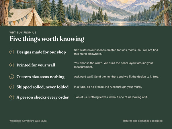 Watercolor Woodland Adventure Camping Wall Mural, image 10