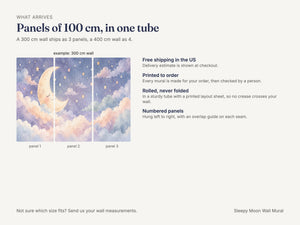 Watercolor Sleepy Moon Wall Mural, image 8