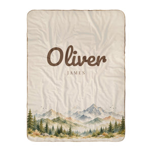 Woodland sherpa baby blanket in cream