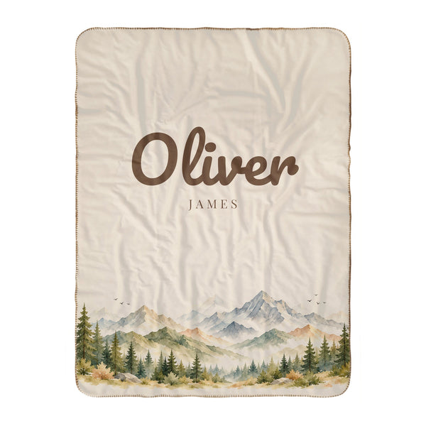 Woodland sherpa baby blanket in cream