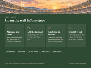 Watercolor Stadium Sunset Soccer Wall Mural, image 9