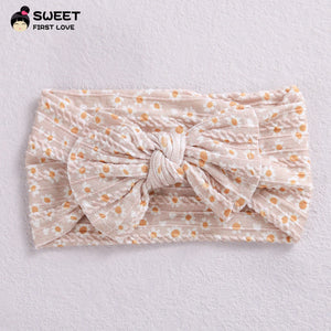 Children's Wide-brimmed Elastic Bow Baby Printed Headband