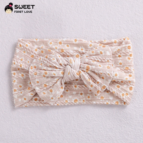 Children's Wide-brimmed Elastic Bow Baby Printed Headband