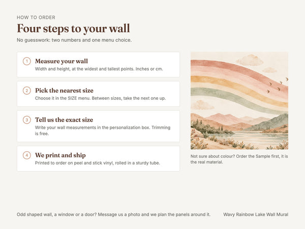 Watercolor Wavy Rainbow Lake Wall Mural, image 5