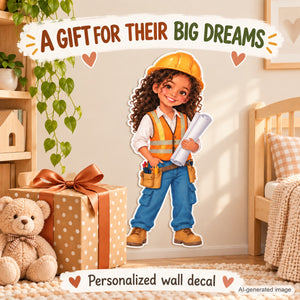 Personalized Engineer Wall Decal from Photo, Dream Job Sticker, image 9