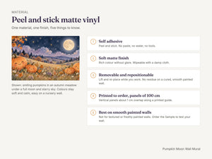 Watercolor Pumpkin Moon Halloween Wall Mural, image 7
