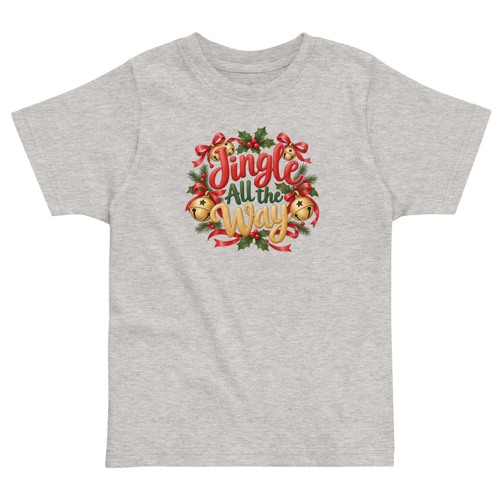 Jingle All the Way toddler t-shirt in white, front view