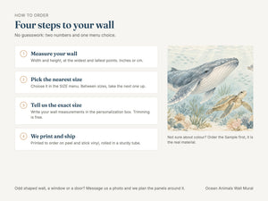 Watercolor Ocean Animals Wall Mural, image 3