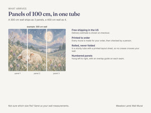 Watercolor Meadow Lamb Wall Mural, image 8
