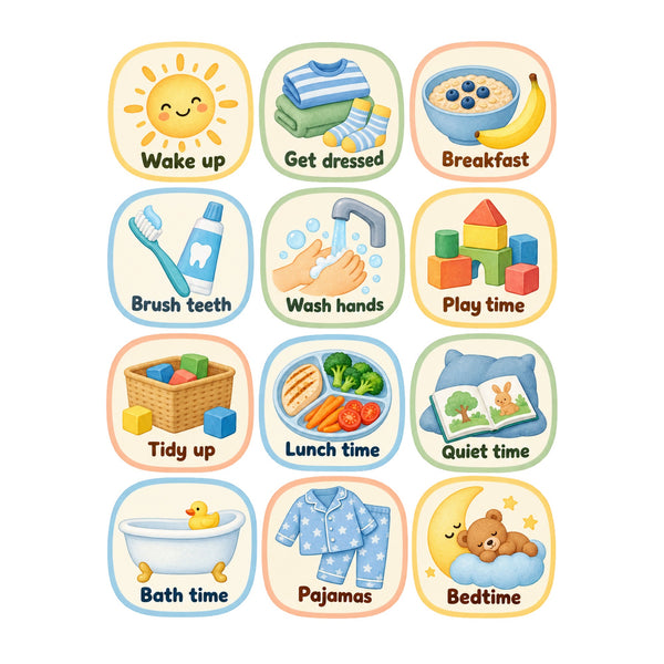 Daily Routine Wall Decals, Set of 12, Visual Schedule, image 3