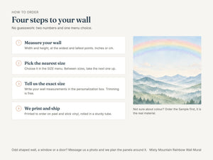Watercolor Misty Mountain Rainbow Wall Mural, image 5