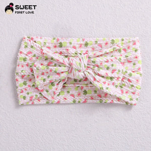 Children's Wide-brimmed Elastic Bow Baby Printed Headband