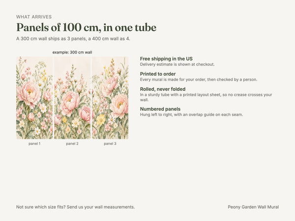 Watercolor Peony Garden Wall Mural, image 7