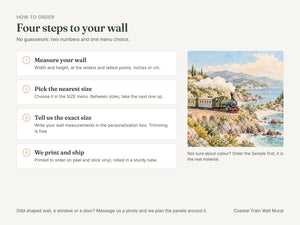Watercolor Coastal Train Wall Mural, image 6