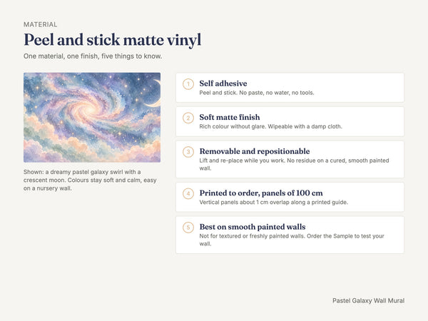 Watercolor Pastel Galaxy Wall Mural, image 7