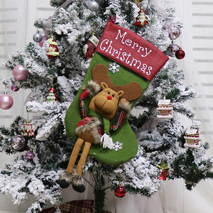 2024 Christmas Big Stockings 3D Plush Decor