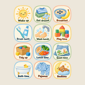 Daily Routine Wall Decals, Set of 12, Visual Schedule, image 4