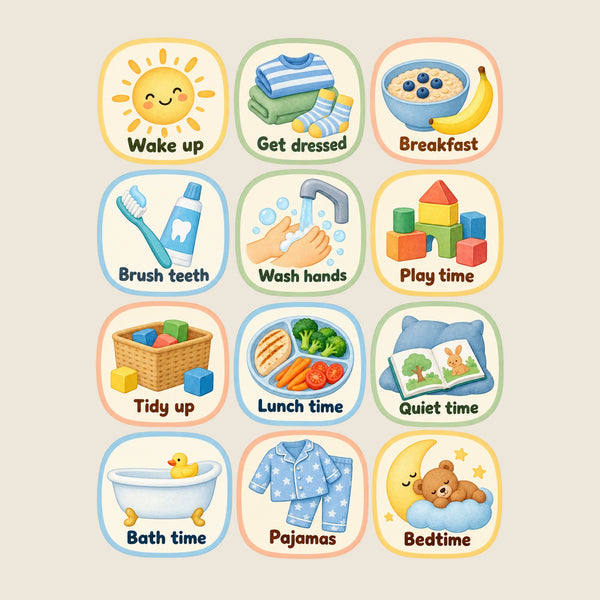 Daily Routine Wall Decals, Set of 12, Visual Schedule, image 4