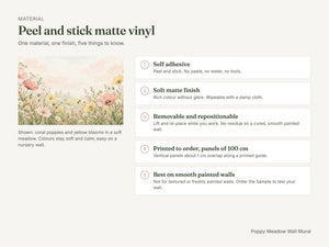 Watercolor Poppy Meadow Wall Mural, image 6