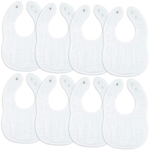 Muslin Bibs in White