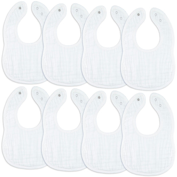 Muslin Bibs in White