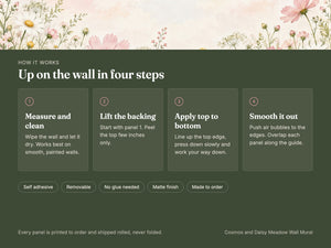 Watercolor Cosmos and Daisy Meadow Wall Mural, image 8