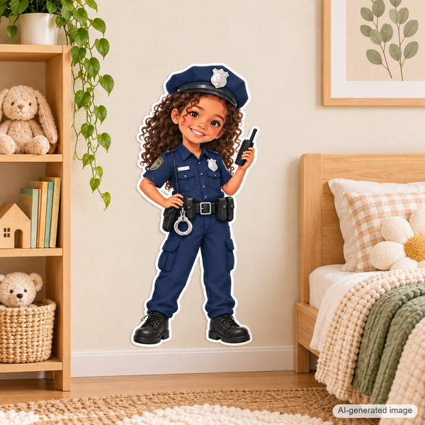 Personalized Police Officer Wall Decal from Photo, Dream Job Sticker, image 5