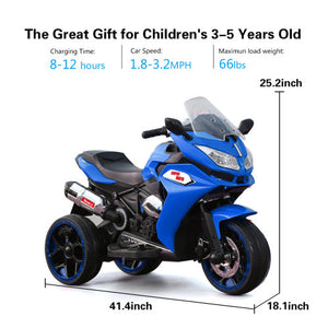Kids' 12V Electric Motorcycle with Light-Up Training Wheels