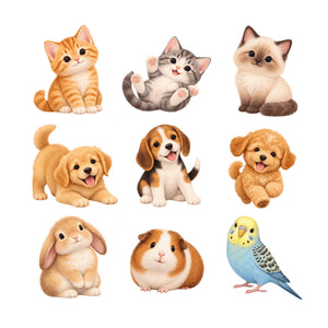 Baby Pet Animal Wall Decals, Set of 9, image 2