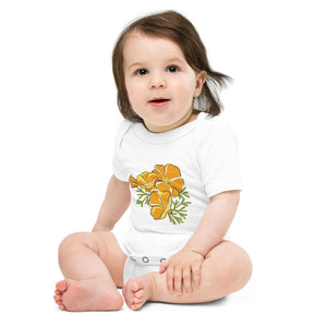 California Golden Poppy Baby short sleeve onesie