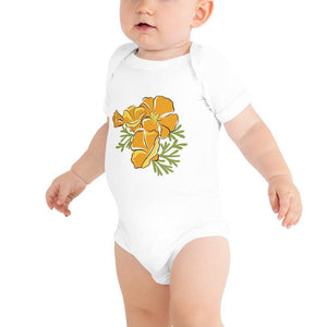 California Golden Poppy Baby short sleeve onesie
