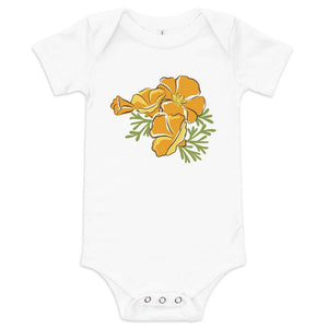 California Golden Poppy Baby short sleeve onesie