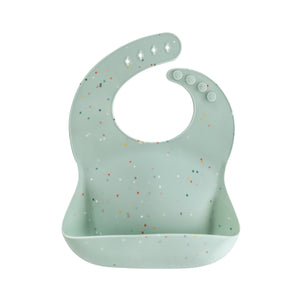 Mushie Silicone Baby Bib Adjustable Neck Strap Deep Pocket