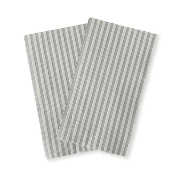 Candy Striped Sea Foam Blue & White Guest Napkins, 24pcs