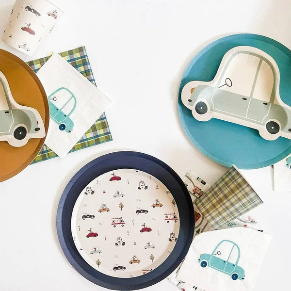 Car Birthday Party Patterned Cups (12pcs)