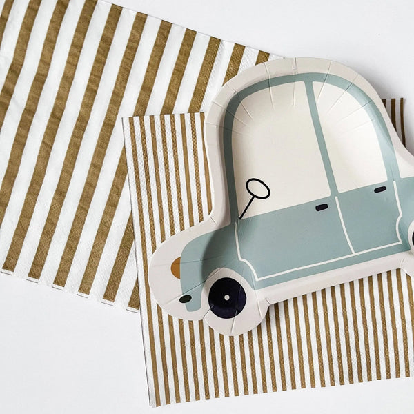 Baby Blue Car Shaped Party Plates (12pcs)