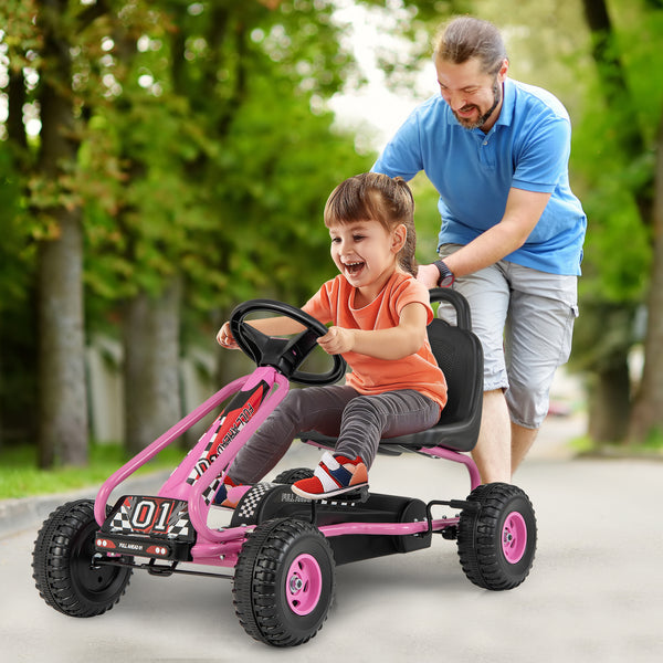 4 Wheel Pedal Powered Ride On with Adjustable Seat - Educational for Kids