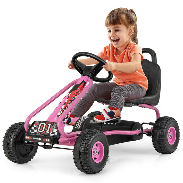 4 Wheel Pedal Powered Ride On with Adjustable Seat - Educational for Kids