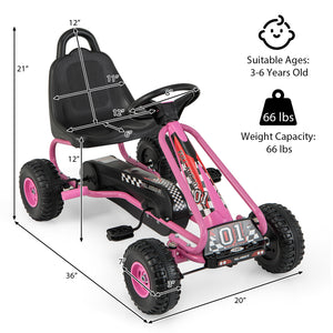 4 Wheel Pedal Powered Ride On with Adjustable Seat - Educational for Kids