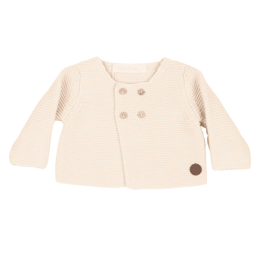 Baby Beige Cotton Knit Cardigan - MOOGCO Baby