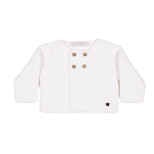 Baby White Organic Cotton Knit Cardigan - MOOGCO Baby