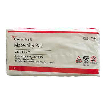 Curity OB Maternity Pad by Cardinal Health for postpartum recovery, designed for heavy flow comfort and protection.