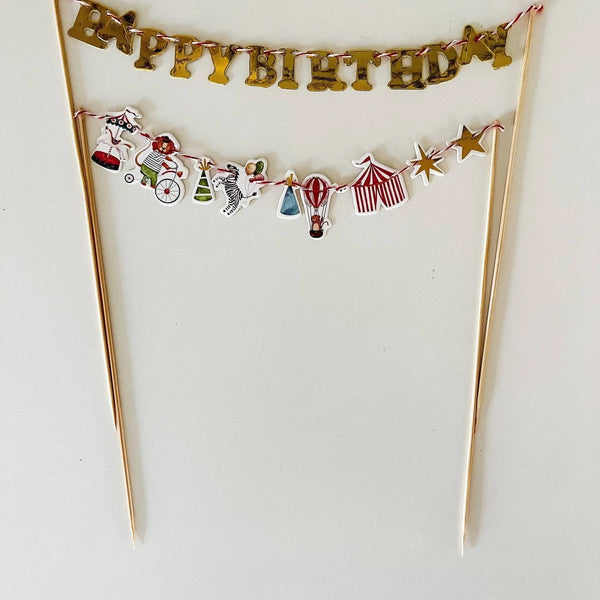 Carnival Cake Topper – Mini Circus Garland Cake Banner