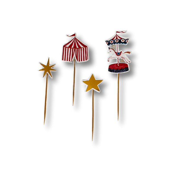 Carnival Cupcake Toppers - Circus Toppers 8pcs