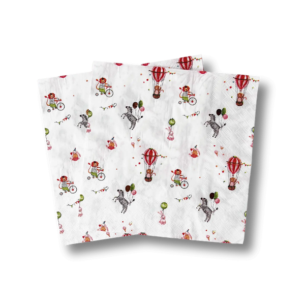 Carnival Lunch Napkins – Circus 6.5” with Gold Foil  (16pcs)